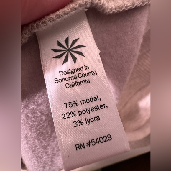 ATHLETA Md Pimlico Sweatshirt Hoodie Dress Tunic Oatmeal Stretch Thumbholes NICE - Picture 4 of 15